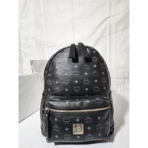 MCM Stark Classic Visetos Canvas Backpack Bag Grey/Black